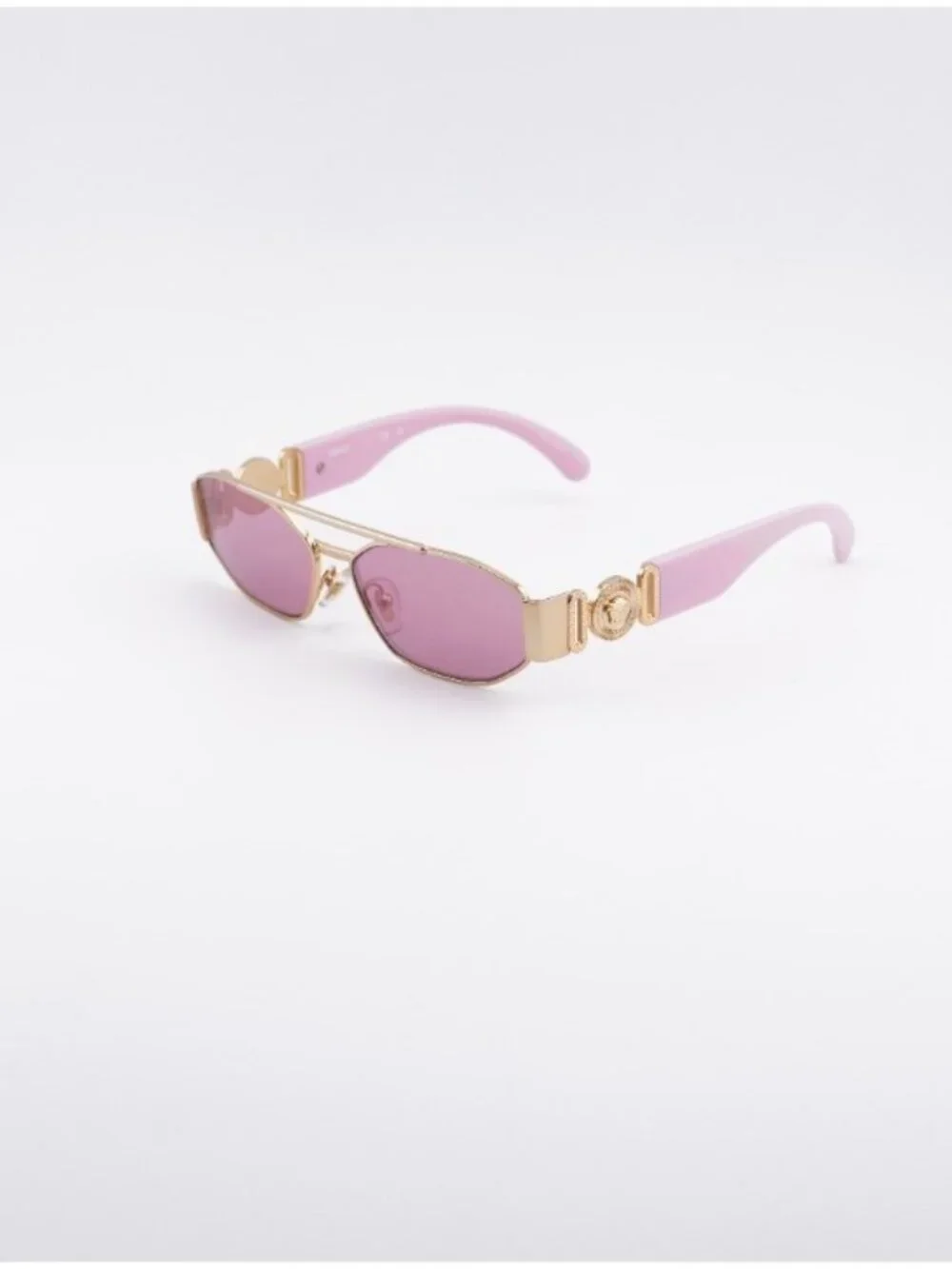 Versace Kids VK2003 10029L Sunglasses Pink/Gold Rectangle Frame, Pink Mirror